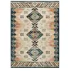 Atticgo Tapis en viscose ethnique beige/rouille/bleu 95x140 cm
