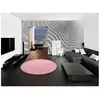 Tapis intérieur rose rond diam.120 cm FOX shaggy uni - ATTICGO