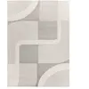 Tapis géométrique avec relief intérieur argent, 200 x 290 cm FLORA