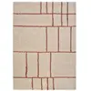 Atticgo Tapis shaggy au design géométrique en beige et rouille, 80x150 cm