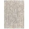 Atticgo Tapis shaggy de style scandinave en gris et beige, 133x190 cm