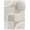 Atticgo Tapis géométrique avec relief intérieur argent, 80 x 150 cm FLORA