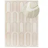 Atticgo Tapis géométrique avec relief intérieur blanc, 80 x 150 cm FLORA