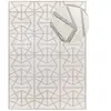Atticgo Tapis géométrique avec relief intérieur argent, 133 x 190 cm FLORA