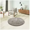 ATTICGO Tapis shaggy uni intérieur pierre, diam.120 cm ROMA