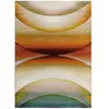 Atticgo Tapis abstrait à poils courts en tons chauds, 140x200 cm