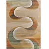 Atticgo Tapis abstrait aux formes ovales en tons de terre, 120x170 cm