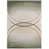 Atticgo Tapis moderne aux lignes ovales en tons gris et verts, 160x230 cm
