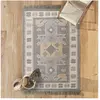 Atticgo Tapis kilim de style ethnique avec franges gris, 120X170 cm