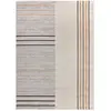 Atticgo Tapis géométrique à poils courts avec lignes gris et beige, 200x290 cm
