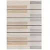 Atticgo Tapis ethnique à poils courts avec rayures gris et beige, 160x230 cm