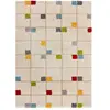 Atticgo Tapis shaggy à carreaux avec motifs multicouleur/blanc, 133x190 cm