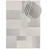 Atticgo Tapis géométrique avec relief intérieur gris, 133 x 190 cm BARESA