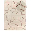 Atticgo Tapis shaggy géométrique avec relief beige et terracotta, 60x120 cm