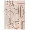 Atticgo Tapis géométrique à poils courts en beige et rouille, 160x230 cm