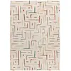 Atticgo Tapis géométrique à poils courts tracés multicoleur/beige, 133x190 cm