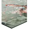 Tapis de cuisine lavable fleurs vert 52x100 cm