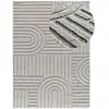 Tapis géométrique avec relief gris 126 x 190 cm 51033