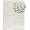 Tapis géométrique avec relief blanc 126 x 190 cm 51037