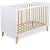 Micuna Lit bébé à barreaux Trevi blanc et bois (60 x 120 cm)