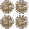 Floorart - 4 Sets de table ronds Santo Domingo sépia - D.40 cm T.U