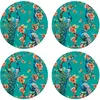 Floorart - 4 Sets de table Paon 8 multicolores - D.40 cm OS