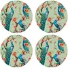 Floorart - 4 Sets de table Peacock 5 multicolores - D.40 cm OS