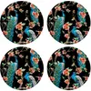 Floorart - 4 Sets de table Paon 7 multicolores - D.40 cm OS
