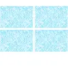 Floorart - 4 Sets de table rectangulaires art-déco bleu clair - 30x45 ...