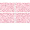 Floorart - 4 Sets de table rectangulairess art-déco roses - 30x45 cm T...