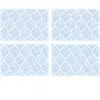 Floorart - 4 Sets de table rectangulaires marbre arabe bleus - 30x45 c...