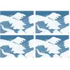 Floorart - 4 Sets de table rectangulairess mer indienne multicolores -...