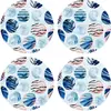 Floorart - 4 Sets de table ronds Océan Pacifique multicolores - D.40 c...