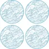Floorart - 4 Sets de table ronds Mer du Japon bleus- D.40 cm OS