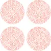 Floorart - 4 Sets de table ronds art-deco corail - D.40 cm OS