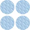 Floorart - 4 Sets de table Vagues mosaïques ronds bleus - D.40 cm OS