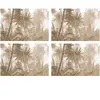 Floorart - 4 Sets de table rectangulaires Haïti sépia multicolores - 3...