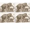 Floorart - 4 Sets de table rectangulaires éléphants sépia - 30x45 cm T...