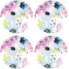 Floorart - 4 Sets de table ronds gravés fleurs aquarelle multicolores ...