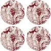 Floorart - 4 Sets de table ronds chimpanzés rouges - D.40 cm OS