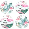 Floorart - 4 Sets de table ronds flamants roses tropical 1 multicolore...
