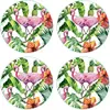 Floorart - 4 Sets de table ronds flamants tropicaux 3 multicolores - D...