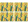 Floorart - 4 Sets de table rectangulairess paon  multicolores - 30x45 cm T.U