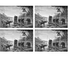 Floorart - 4 Sets de table rectangulairess elephant_family multicolore...