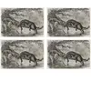 Floorart - 4 Sets de table rectangulairess Léopard dans la rivière mul...