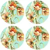 Floorart - 4 Sets de table Tulipes ronds multicolores - D.40 cm T.U