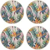 Floorart - 4 Sets de table ronds en osier fleur de paradis multicolore...