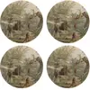 Floorart - 4 Sets de table ronds Trinité multicolores - D.40 cm T.U