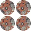 Floorart - 4 Sets de table ronds bird 4 multicolores - D.40 cm OS