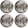 Floorart - 4 Sets de table ronds arbre champêtre noir/blanc - D.40 cm ...
